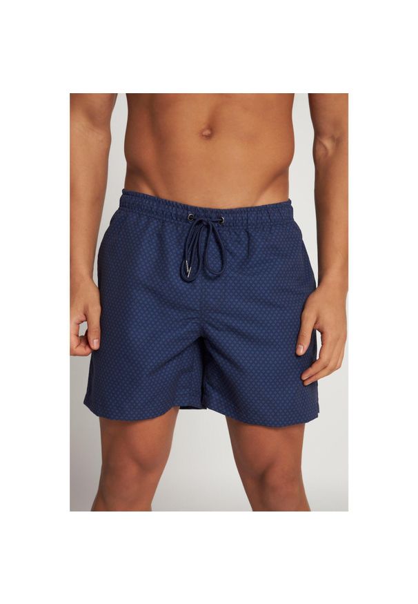 JAY-PI - Męskie Kąpielówki beachwear elastyczny pas. Kolekcja: plus size. Kolor: niebieski. Materiał: poliester, materiał