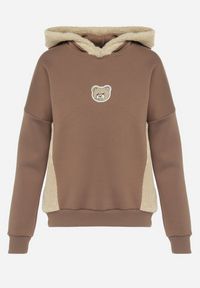 Born2be - Brązowa Bawełniana Bluza z Kapturem z Polarem i Naszywką Misia Hestada. Okazja: na co dzień. Typ kołnierza: kaptur. Kolor: brązowy. Materiał: polar, bawełna. Wzór: aplikacja. Styl: klasyczny, casual #7