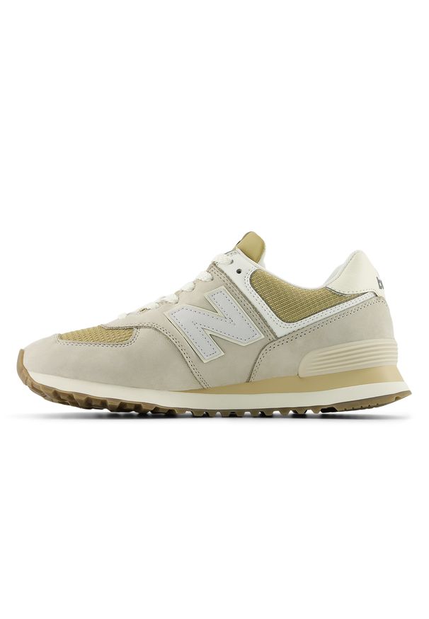 Buty unisex New Balance U5748DF – beżowe. Kolor: beżowy. Materiał: syntetyk, materiał, guma, zamsz. Szerokość cholewki: normalna. Model: New Balance 574