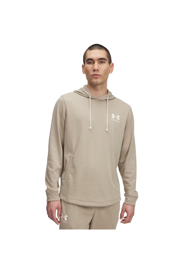 Bluza z kapturem Under Armour Rival Terry LC. Typ kołnierza: kaptur. Kolor: beżowy. Sport: fitness