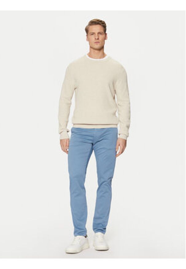 BOSS Chinosy 50510933 Niebieski Slim Fit. Kolor: niebieski. Materiał: bawełna