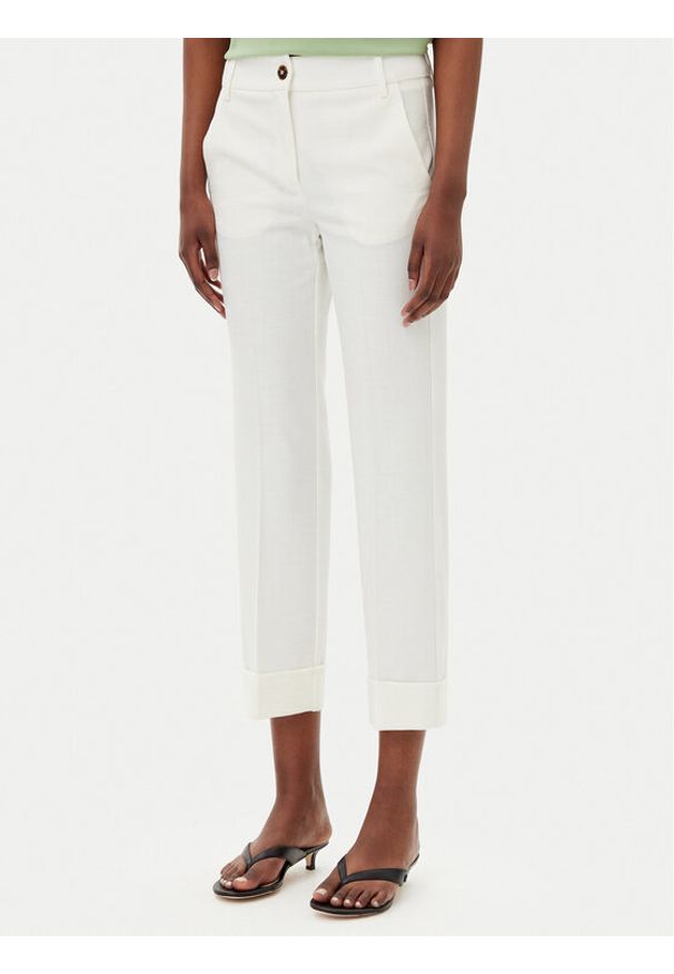 Marella Spodnie materiałowe Duello 2515131191 Écru Regular Fit. Materiał: syntetyk