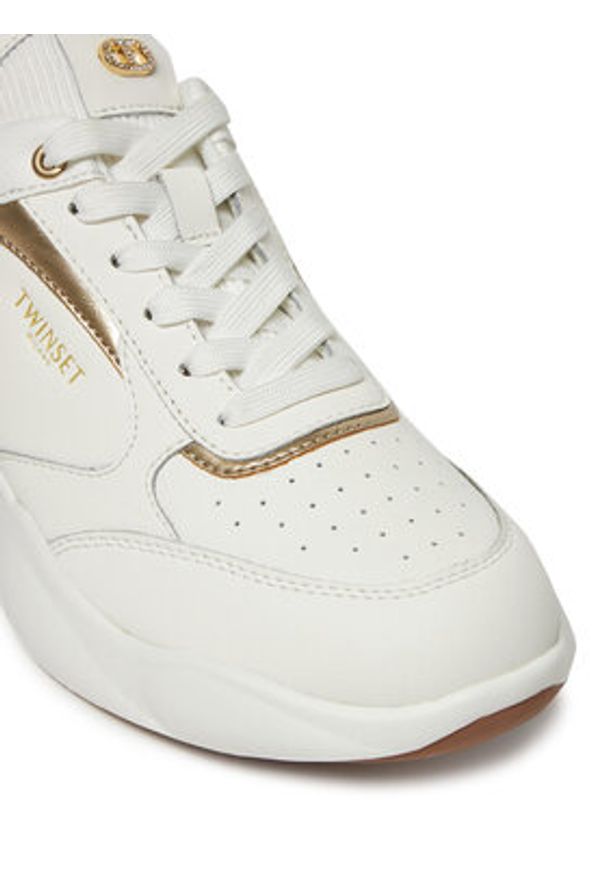 TwinSet - TWINSET Sneakersy 251TCP054 Biały. Kolor: biały. Materiał: skóra