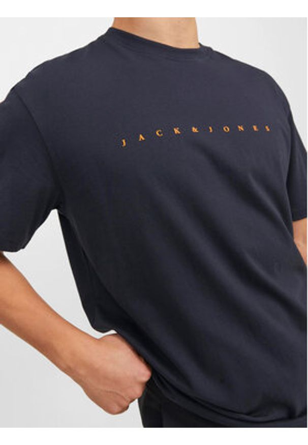 Jack & Jones T-Shirt Star 12234746 Granatowy Relaxed Fit. Kolor: niebieski. Materiał: bawełna