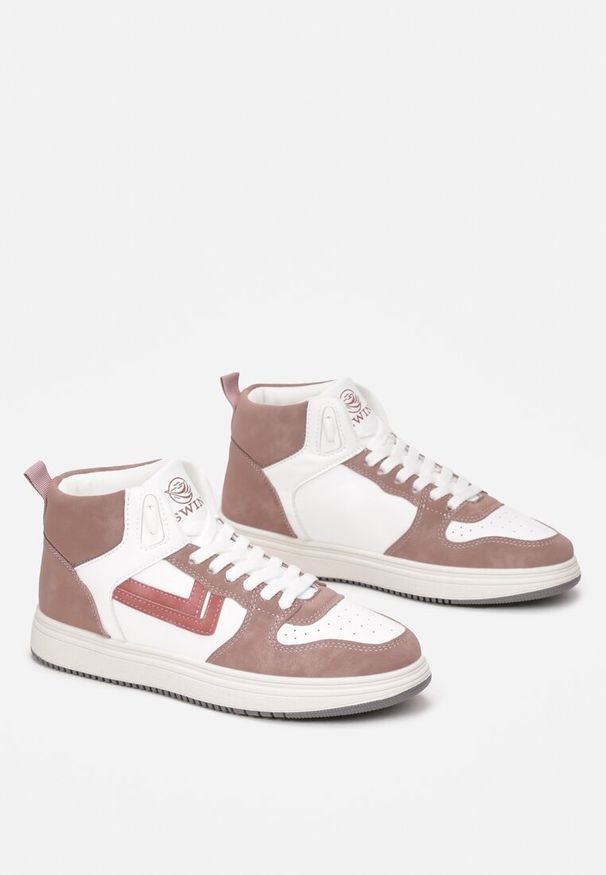 Born2be - Ciemnoróżowe Sneakersy Alcothee. Kolor: różowy. Materiał: jeans. Obcas: na obcasie. Wysokość obcasa: niski