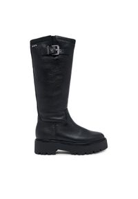 Karl Lagerfeld - KARL LAGERFELD Kozaki Burly Biker KL43490W Czarny. Kolor: czarny. Materiał: skóra #1