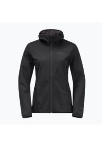 Kurtka softshellowa damska Jack Wolfskin Bornberg Hoody. Kolor: czarny. Materiał: softshell. Sport: turystyka piesza