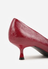 Renee - Bordowe Czółenka na Kaczuszce Rhaepheme. Kolor: czerwony. Obcas: na szpilce. Styl: elegancki. Wysokość obcasa: średni #2