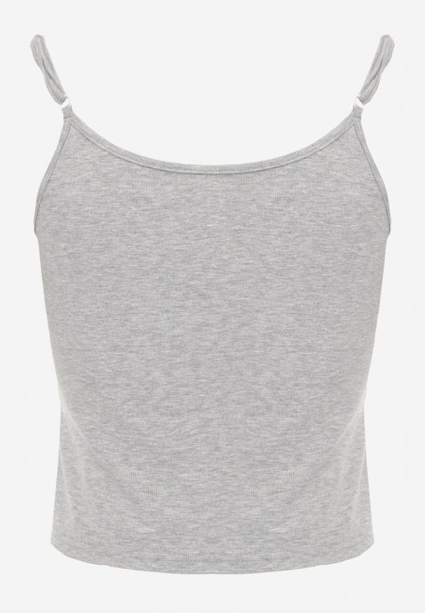 Born2be - Szary Bawełniany Top Bieliźniany z Koronką na Regulowanych Ramiączkach Beralisa. Okazja: na co dzień. Kolor: szary. Materiał: bawełna, koronka. Długość rękawa: na ramiączkach. Wzór: koronka. Sezon: jesień, zima. Styl: klasyczny, casual