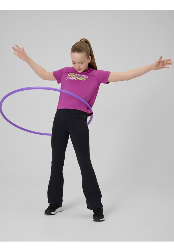 4f - 4F Koszulka sportowa szybkoschnąca dziewczęca - różowa 158/164 (12-14 lat). Kolor: różowy. Materiał: materiał. Sezon: lato. Styl: sportowy