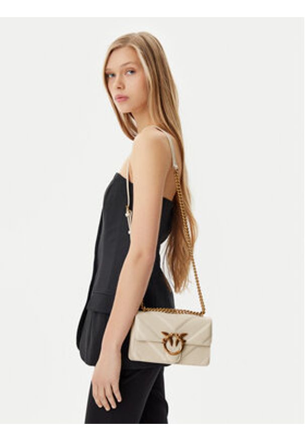 Pinko - PINKO Torebka Love One Mini Light 104550 A26Z Écru. Materiał: skórzane