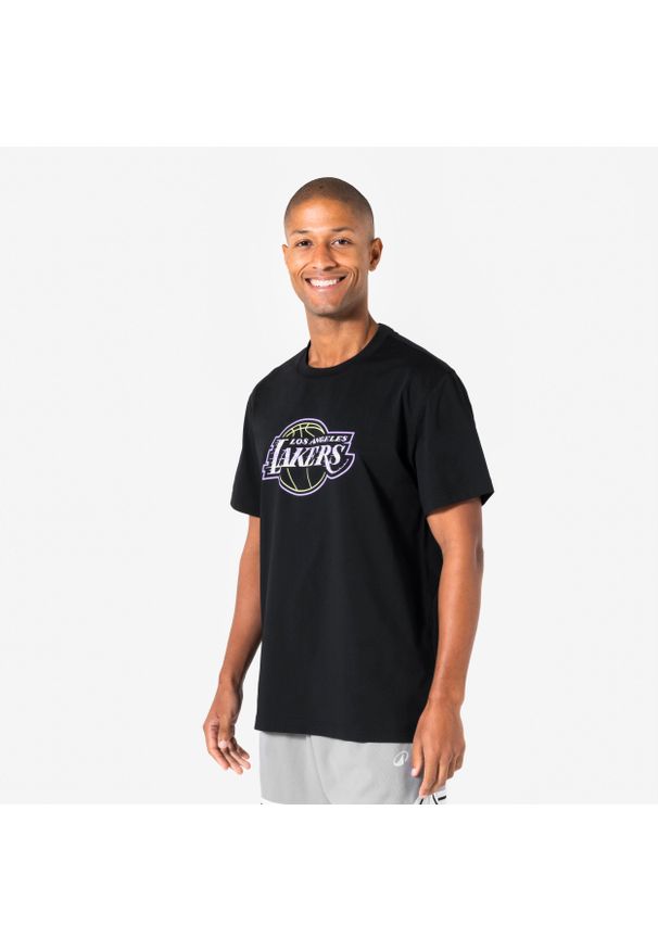 TARMAK - Koszulka do koszykówki unisex Tarmak NBA Lakers TS 900. Kolor: czarny. Materiał: poliester, bawełna, materiał. Sport: koszykówka