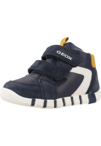 Geox - Buty GEOX B IUPIDOO Niebieski. Kolor: niebieski. Materiał: tkanina, skóra. Sport: turystyka piesza