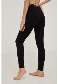 Calvin Klein Underwear Legginsy piżamowe damskie kolor czarny z nadrukiem. Kolor: czarny. Materiał: dzianina. Wzór: nadruk