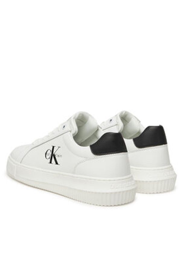 Calvin Klein Jeans Sneakersy YM0YM01317 Biały. Kolor: biały. Materiał: skóra