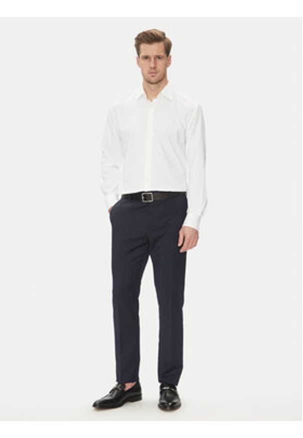 BOSS Koszula P-Hank 50503356 Biały Slim Fit. Kolor: biały. Materiał: syntetyk