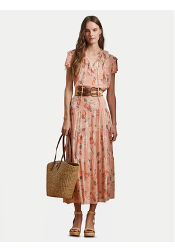 Lauren Ralph Lauren - LAUREN RALPH LAUREN Bluzka 200963698001 Różowy Relaxed Fit. Kolor: różowy. Materiał: syntetyk