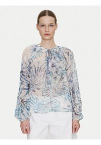 Guess Bluzka W5GH60 W0WA2 Niebieski Regular Fit. Kolor: niebieski. Materiał: syntetyk