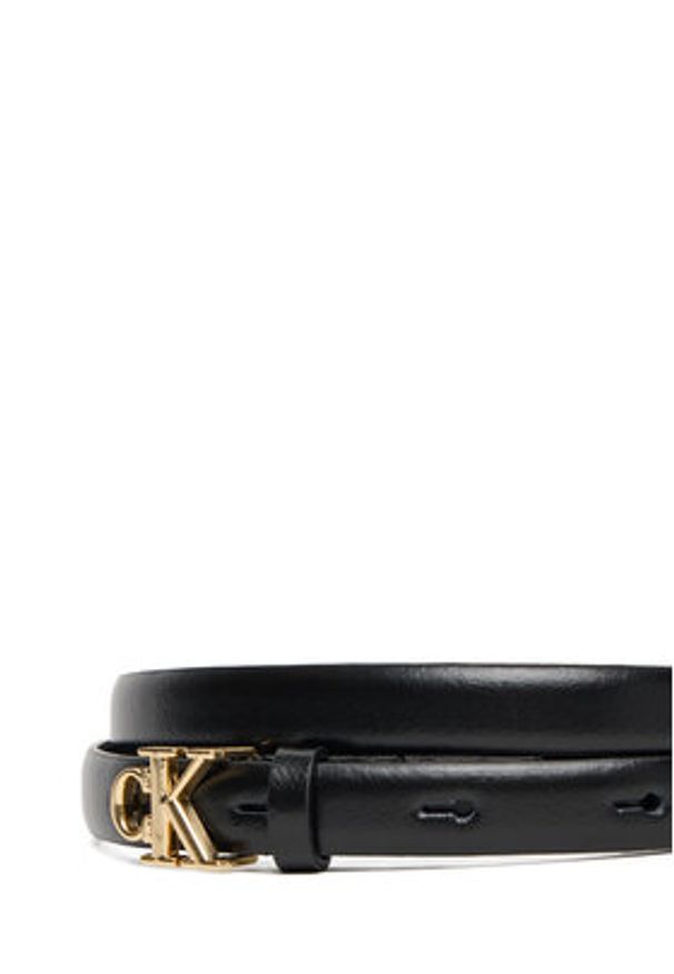 Calvin Klein Pasek Damski Ck Buckle 15Mm Fixed Belt LV04F7055G Czarny. Kolor: czarny. Materiał: skóra