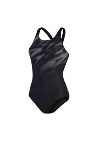 Strój kąpielowy damski Speedo Hyperboom Placement MuscleBack. Kolor: szary, wielokolorowy, czarny. Materiał: poliester #1