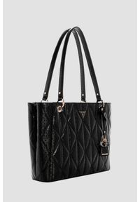 Guess - GUESS Czarna damska torebka Aldina. Kolor: czarny. Materiał: skórzane. Styl: elegancki, klasyczny