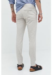 Only & Sons spodnie męskie kolor szary proste. Kolor: szary. Materiał: dzianina. Wzór: gładki #4