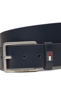 Tommy Jeans Pasek Męski Tjm Flag Leather 4.0 AM0AM12420 Granatowy. Kolor: niebieski. Materiał: skóra