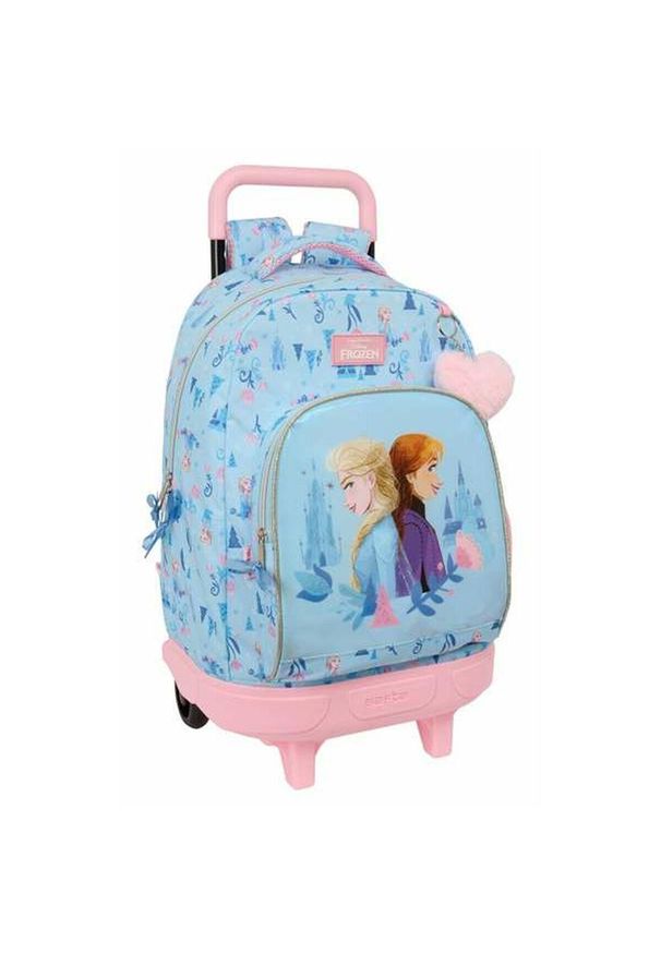 DISNEY FROZEN - Torba szkolna z kółkami Frozen Ice Magic Niebieski. Kolor: niebieski. Wzór: motyw z bajki
