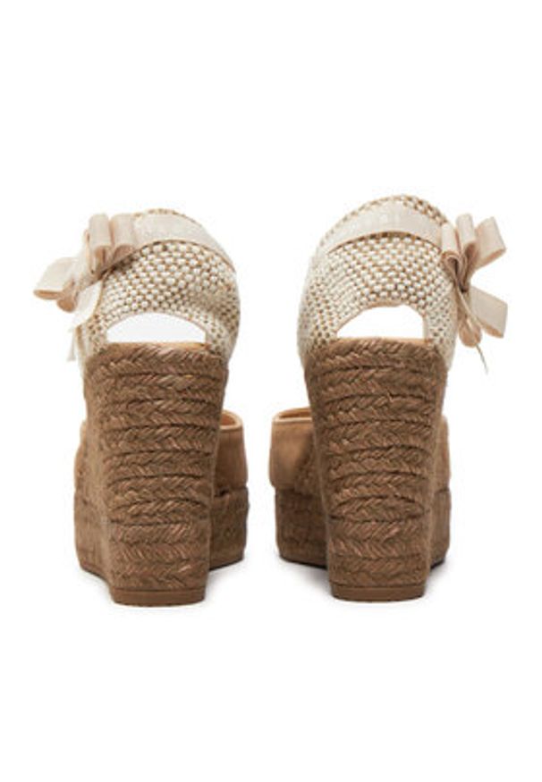 Manebi Espadryle Hamptons Wedge Espadrilles W 1.6 WV Brązowy. Kolor: brązowy. Materiał: zamsz, skóra