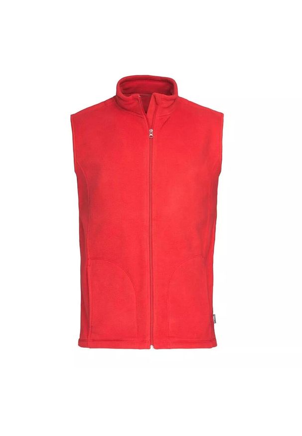 Stedman - Męska Klasyczna Kamizelka Polarowa. Kolor: czerwony. Materiał: polar