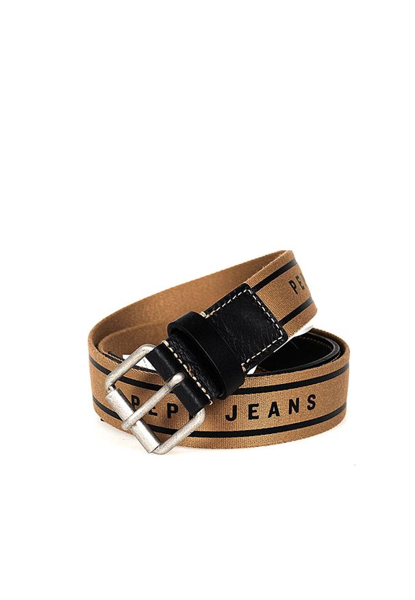 Pepe Jeans Pasek "Berni" | PM020990 | Berni Belt | Mężczyzna | Czarny. Kolor: czarny. Materiał: tkanina, skóra. Wzór: nadruk