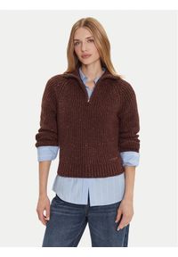 Tommy Jeans Sweter DW0DW21686 Brązowy Relaxed Fit. Kolor: brązowy. Materiał: syntetyk