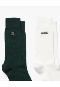 Lacoste - LACOSTE - Kolorowe skarpetki z haftem. Kolor: biały. Materiał: bawełna. Wzór: haft, kolorowy #2