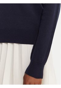 Lacoste Sweter AF4145 Granatowy Regular Fit. Kolor: niebieski. Materiał: bawełna