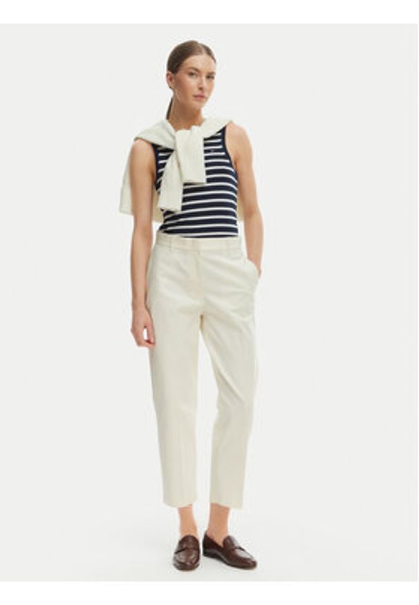 TOMMY HILFIGER - Tommy Hilfiger Top WW0WW47806 Granatowy Slim Fit. Kolor: niebieski. Materiał: bawełna