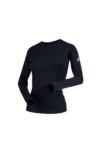 FJORK MERINO - Koszulka z długim rękawem damska 100% wełny merynosów - Bjork 210. Kolor: czarny. Materiał: wełna. Długość rękawa: długi rękaw. Długość: długie