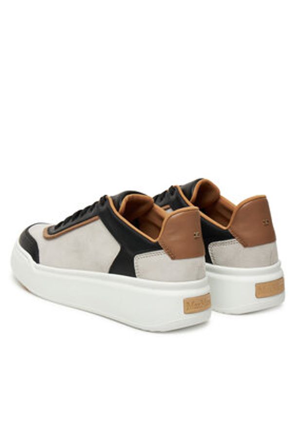 Max Mara Sneakersy Maxi 2524766071650 Écru. Kolor: beżowy. Materiał: zamsz, skóra