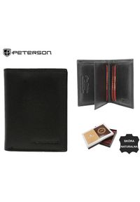 Portfel skórzany Peterson [DH] PTN RD-290-GCL czarny. Kolor: czarny. Materiał: skóra