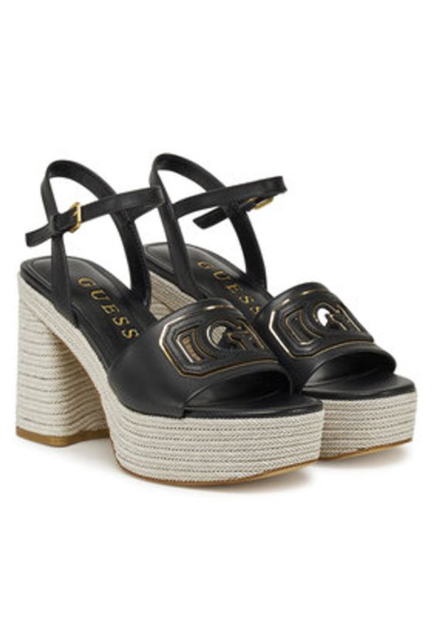 Guess Espadryle FLJFML LEA03 Czarny. Kolor: czarny. Materiał: skóra