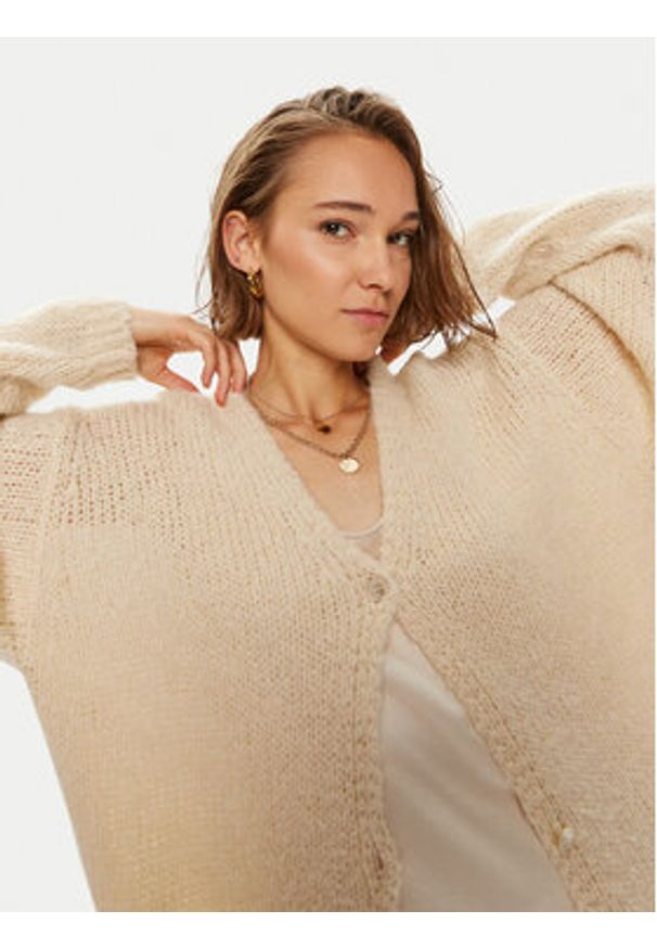 Weekend Max Mara Kardigan 2425346011 Écru Regular Fit. Materiał: syntetyk, wełna
