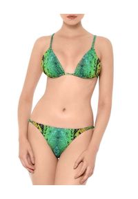 NOIRE SWIMWEAR - Top od bikini ze zwierzęcym motywem Green Snake. Kolor: zielony. Materiał: tkanina. Wzór: motyw zwierzęcy #7