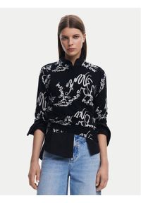 Desigual Sweter 25SWJF04 Czarny Regular Fit. Kolor: czarny. Materiał: syntetyk