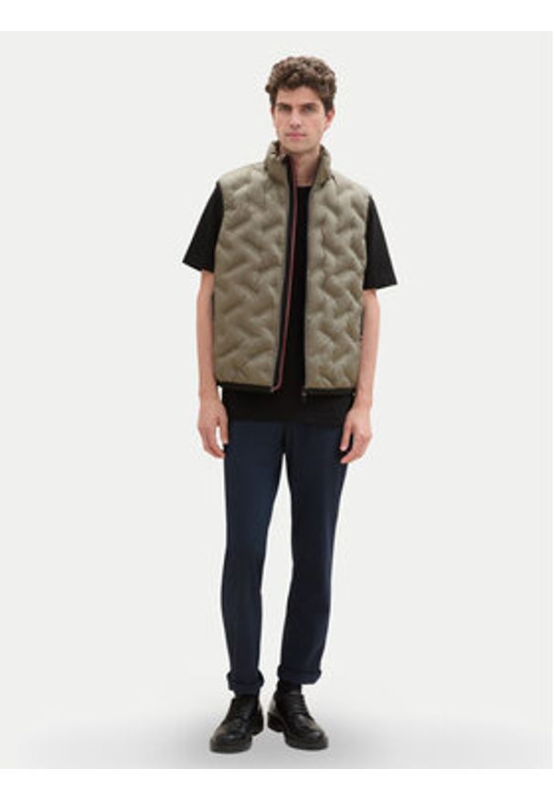 Tom Tailor Kamizelka 1041313 Zielony Regular Fit. Kolor: zielony. Materiał: syntetyk