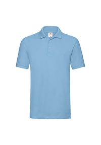 FRUIT OF THE LOOM - Męska Koszulka Polo Premium. Typ kołnierza: polo. Kolor: niebieski