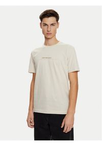 Calvin Klein Jeans T-Shirt Minimal Logo J30J327075 Beżowy Regular Fit. Kolor: beżowy. Materiał: bawełna