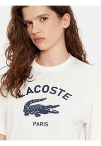 Lacoste T-Shirt TH2733 Écru Regular Fit. Materiał: bawełna #4