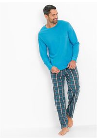 bonprix - Bawełniana piżama z długim rękawem. Kolor: szary. Materiał: bawełna. Długość: długie #1