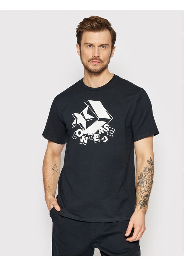 Converse T-Shirt 10022944-A01 Czarny Standard Fit. Kolor: czarny. Materiał: bawełna