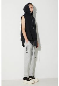 Alpha Industries spodnie dresowe kolor szary z nadrukiem. Kolor: szary. Materiał: dresówka. Wzór: nadruk #2