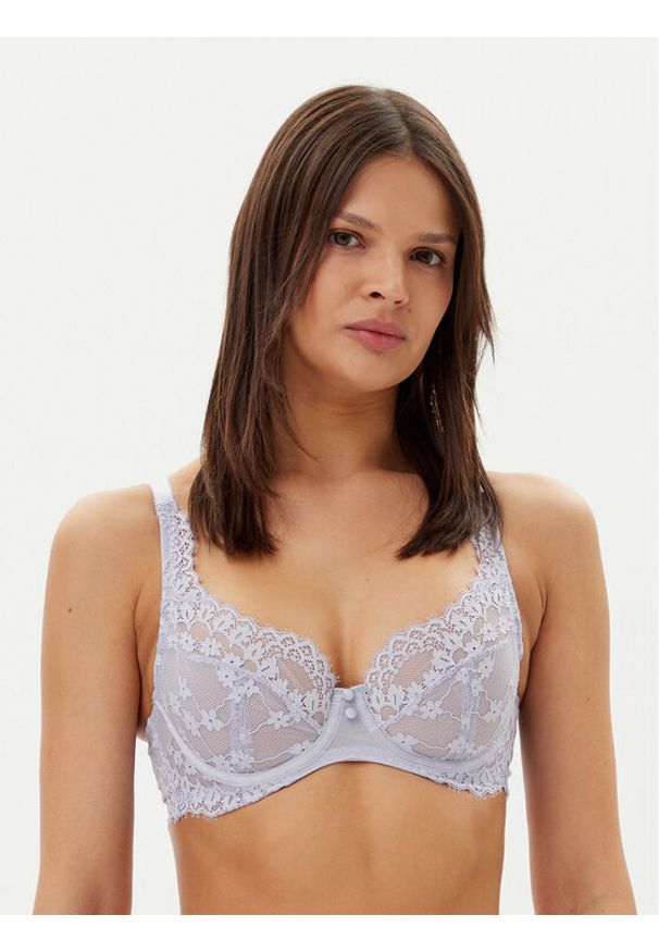 Hunkemöller Biustonosz z fiszbiną Daisy 301148 Fioletowy. Kolor: fioletowy. Materiał: syntetyk